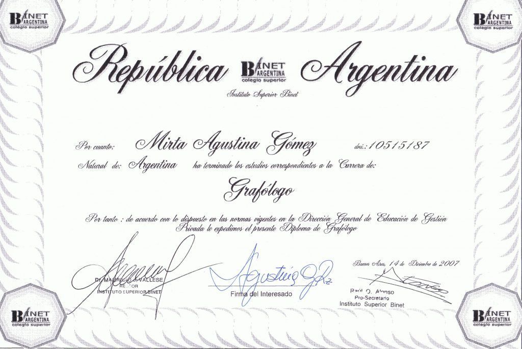 Título Grafólogo Público
