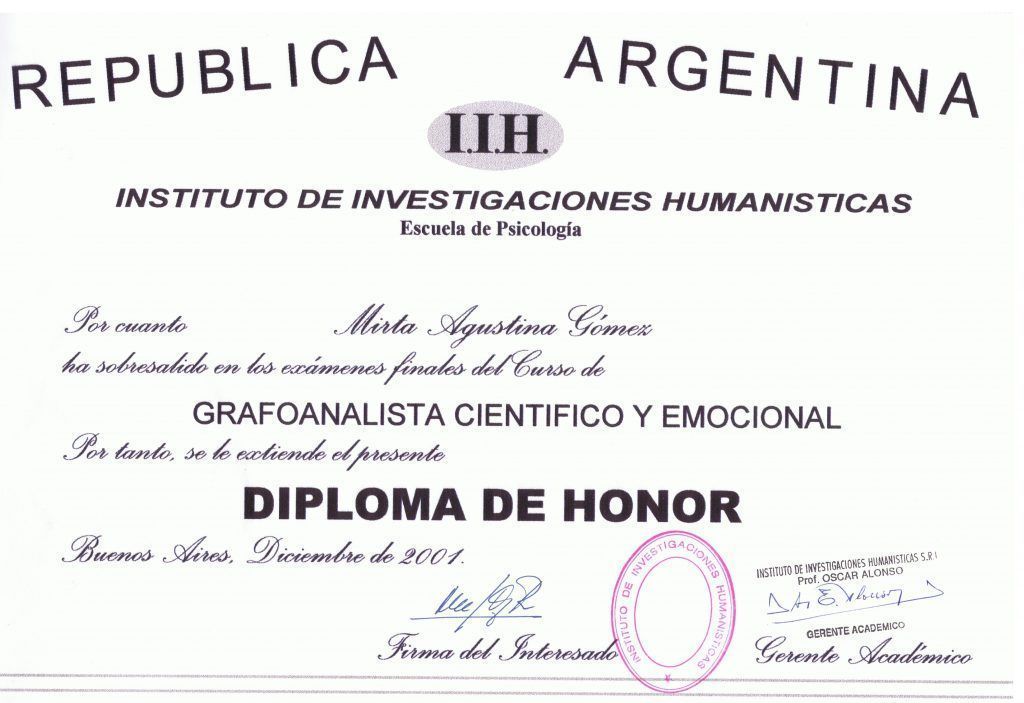 Título Grafoanalista Científico Emocional